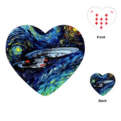 Star Ship Parody Art Starry Night Playing Cards Single Design (heart) by Modalart