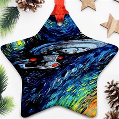 Star Ship Parody Art Starry Night Star Ornament (two Sides) by Modalart