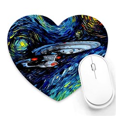 Star Ship Parody Art Starry Night Heart Mousepad by Modalart