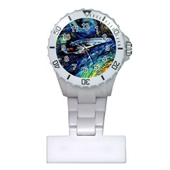 Star Ship Parody Art Starry Night Plastic Nurses Watch by Modalart