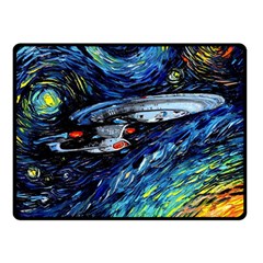 Star Ship Parody Art Starry Night Two Sides Fleece Blanket (small) by Modalart