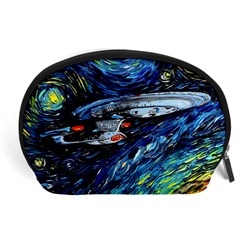 Star Ship Parody Art Starry Night Accessory Pouch (large) by Modalart