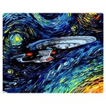 Star Ship Parody Art Starry Night Two Sides Premium Plush Fleece Blanket (Medium) 60 x50  Blanket Front