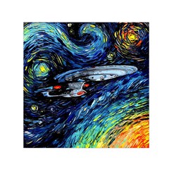 Star Ship Parody Art Starry Night Square Satin Scarf (30  X 30 ) by Modalart