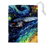 Star Ship Parody Art Starry Night Drawstring Pouch (4XL) Front