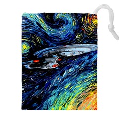 Star Ship Parody Art Starry Night Drawstring Pouch (5xl) by Modalart