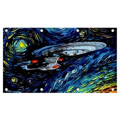 Star Ship Parody Art Starry Night Banner And Sign 7  X 4  by Modalart