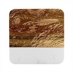 Star Ship Parody Art Starry Night Marble Wood Coaster (square) by Modalart