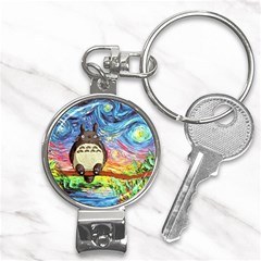 Totoro Starry Night Art Van Gogh Parody Nail Clippers Key Chain by Modalart