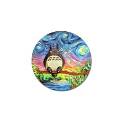 Totoro Starry Night Art Van Gogh Parody Golf Ball Marker (4 Pack) by Modalart