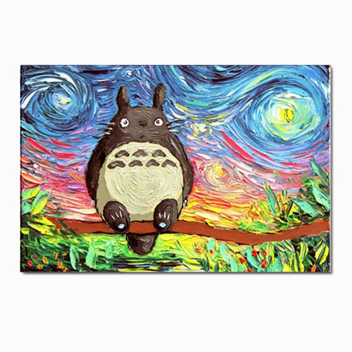 Totoro Starry Night Art Van Gogh Parody Postcards 5  x 7  (Pkg of 10)