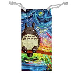 Totoro Starry Night Art Van Gogh Parody Jewelry Bag by Modalart