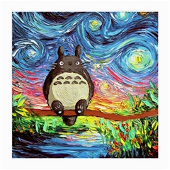 Totoro Starry Night Art Van Gogh Parody Medium Glasses Cloth (2 Sides) by Modalart