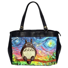 Totoro Starry Night Art Van Gogh Parody Oversize Office Handbag (2 Sides) by Modalart