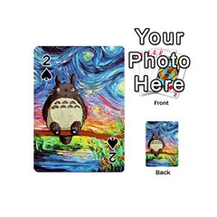 Totoro Starry Night Art Van Gogh Parody Playing Cards 54 Designs (mini) by Modalart