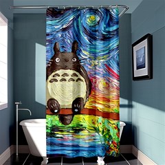 Totoro Starry Night Art Van Gogh Parody Shower Curtain 36  X 72  (stall)  by Modalart