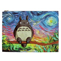 Totoro Starry Night Art Van Gogh Parody Cosmetic Bag (xxl) by Modalart