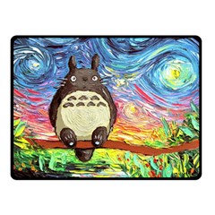 Totoro Starry Night Art Van Gogh Parody Two Sides Fleece Blanket (small) by Modalart