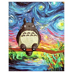 Totoro Starry Night Art Van Gogh Parody Drawstring Bag (small) by Modalart