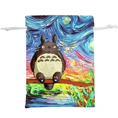 Totoro Starry Night Art Van Gogh Parody Lightweight Drawstring Pouch (xl) by Modalart