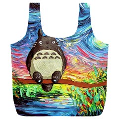 Totoro Starry Night Art Van Gogh Parody Full Print Recycle Bag (xxxl) by Modalart