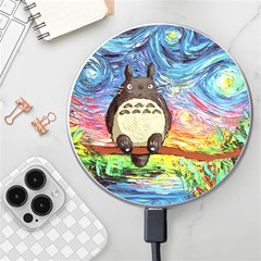 Totoro Starry Night Art Van Gogh Parody Wireless Fast Charger(white) by Modalart