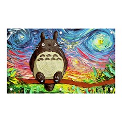 Totoro Starry Night Art Van Gogh Parody Banner And Sign 5  X 3  by Modalart