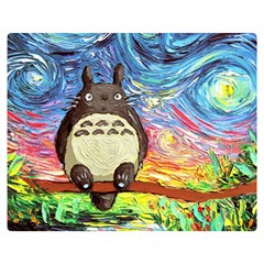 Totoro Starry Night Art Van Gogh Parody Premium Plush Fleece Blanket (medium) by Modalart