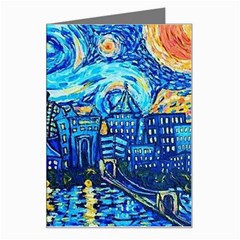 Starry Night Van Gogh Painting Art City Scape Greeting Card by Modalart