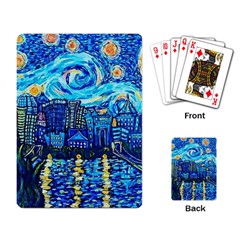 Starry Night Van Gogh Painting Art City Scape Playing Cards Single Design (rectangle) by Modalart