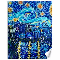 Starry Night Van Gogh Painting Art City Scape Canvas 18  X 24  by Modalart