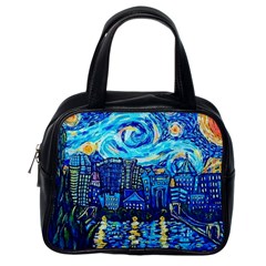 Starry Night Van Gogh Painting Art City Scape Classic Handbag (one Side) by Modalart