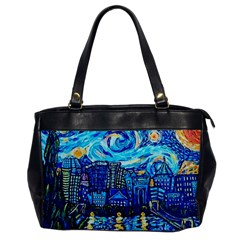 Starry Night Van Gogh Painting Art City Scape Oversize Office Handbag by Modalart