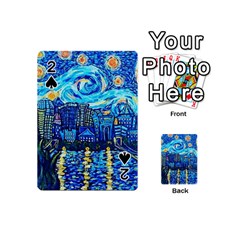 Starry Night Van Gogh Painting Art City Scape Playing Cards 54 Designs (mini) by Modalart