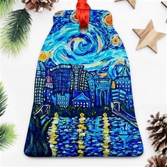 Starry Night Van Gogh Painting Art City Scape Bell Ornament (two Sides) by Modalart