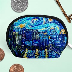 Starry Night Van Gogh Painting Art City Scape Accessory Pouch (medium) by Modalart