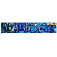 Starry Night Van Gogh Painting Art City Scape Large Premium Plush Fleece Scarf  by Modalart