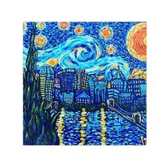 Starry Night Van Gogh Painting Art City Scape Square Satin Scarf (30  X 30 ) by Modalart