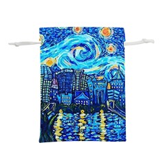 Starry Night Van Gogh Painting Art City Scape Lightweight Drawstring Pouch (m) by Modalart