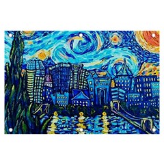 Starry Night Van Gogh Painting Art City Scape Banner And Sign 6  X 4  by Modalart