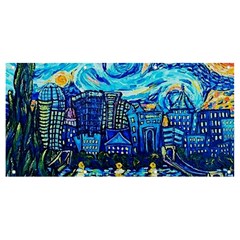 Starry Night Van Gogh Painting Art City Scape Banner And Sign 8  X 4  by Modalart