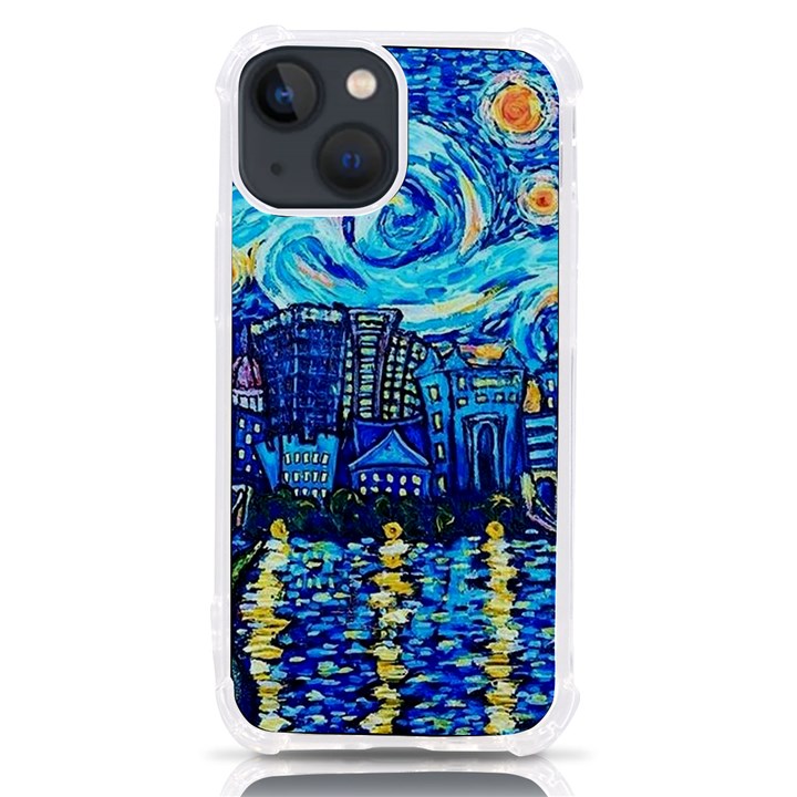 Starry Night Van Gogh Painting Art City Scape iPhone 13 mini TPU UV Print Case