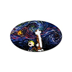 Cartoon Art Starry Night Van Gogh Sticker Oval (100 Pack) by Modalart