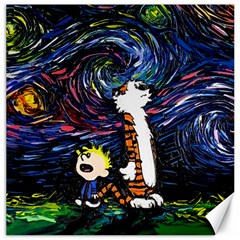 Cartoon Art Starry Night Van Gogh Canvas 12  X 12  by Modalart