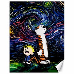 Cartoon Art Starry Night Van Gogh Canvas 18  X 24  by Modalart