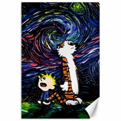 Cartoon Art Starry Night Van Gogh Canvas 24  X 36  by Modalart