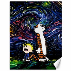 Cartoon Art Starry Night Van Gogh Canvas 36  X 48  by Modalart