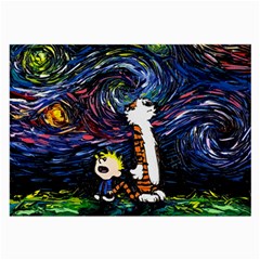 Cartoon Art Starry Night Van Gogh Large Glasses Cloth (2 Sides) by Modalart