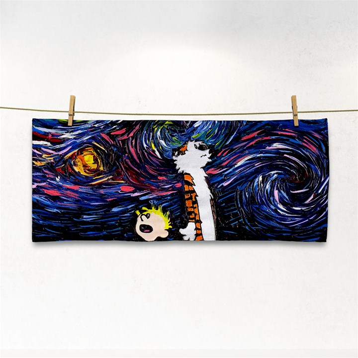 Cartoon Art Starry Night Van Gogh Hand Towel