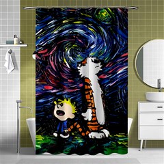 Cartoon Art Starry Night Van Gogh Shower Curtain 48  X 72  (small)  by Modalart